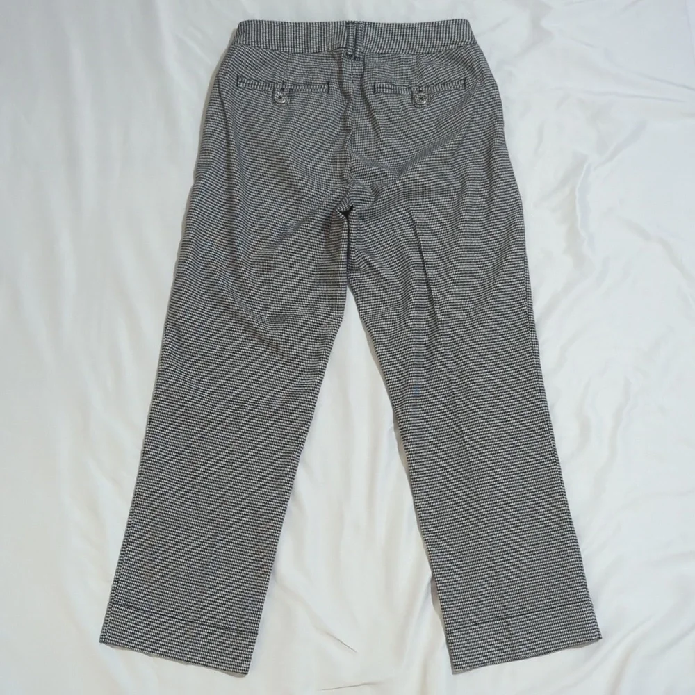 LOFT Marisa Houndstooth Crop Pants, Color Black/White Size 6 - Picture 2 of 14